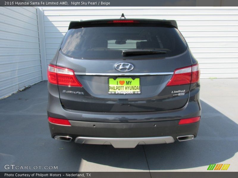 Night Sky Pearl / Beige 2016 Hyundai Santa Fe Limited AWD