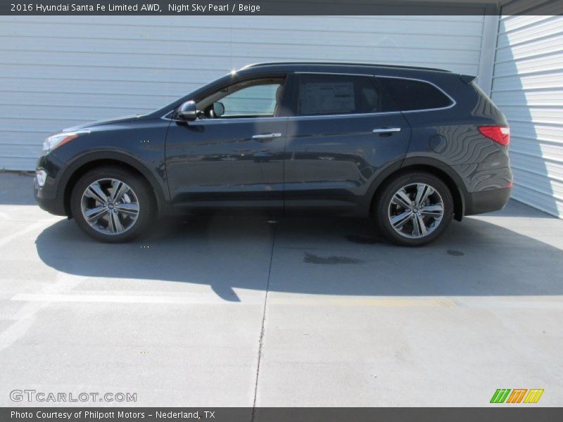 Night Sky Pearl / Beige 2016 Hyundai Santa Fe Limited AWD