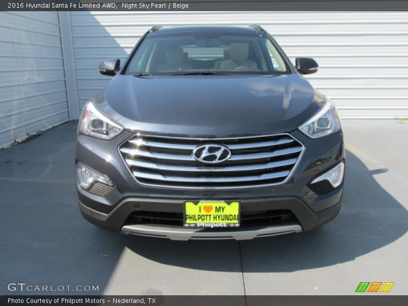 Night Sky Pearl / Beige 2016 Hyundai Santa Fe Limited AWD