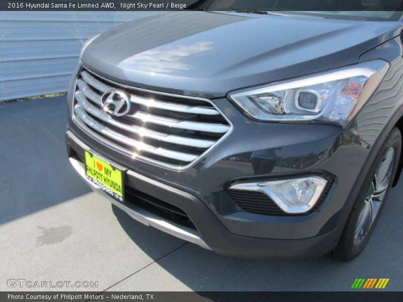 Night Sky Pearl / Beige 2016 Hyundai Santa Fe Limited AWD