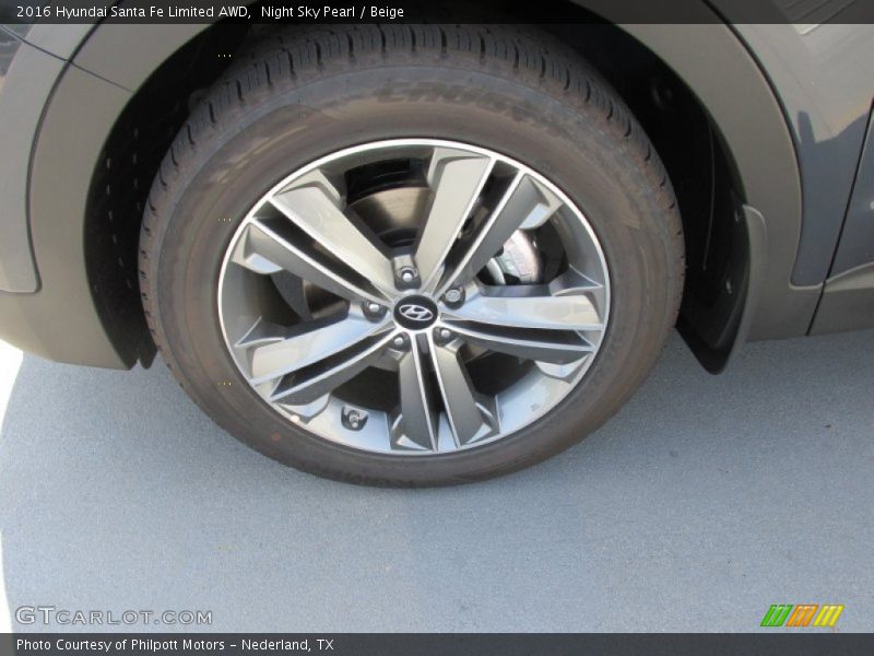 Night Sky Pearl / Beige 2016 Hyundai Santa Fe Limited AWD