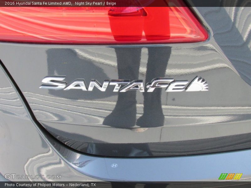 Night Sky Pearl / Beige 2016 Hyundai Santa Fe Limited AWD