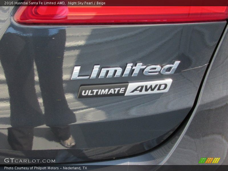 Night Sky Pearl / Beige 2016 Hyundai Santa Fe Limited AWD
