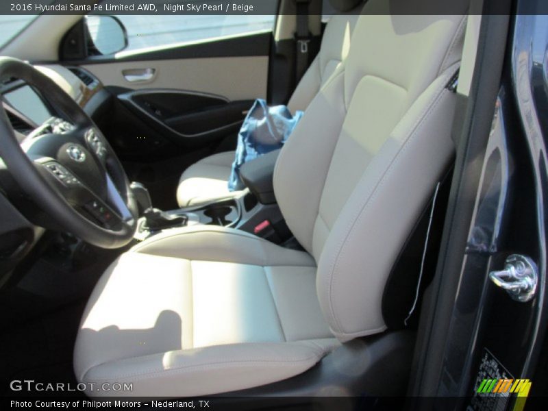 Front Seat of 2016 Santa Fe Limited AWD