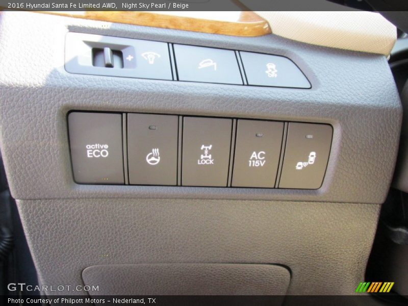 Controls of 2016 Santa Fe Limited AWD