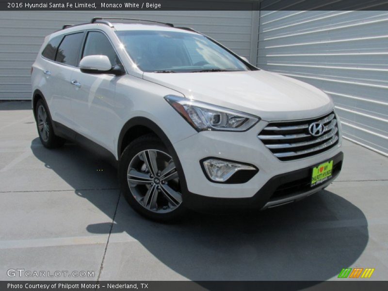 Monaco White / Beige 2016 Hyundai Santa Fe Limited