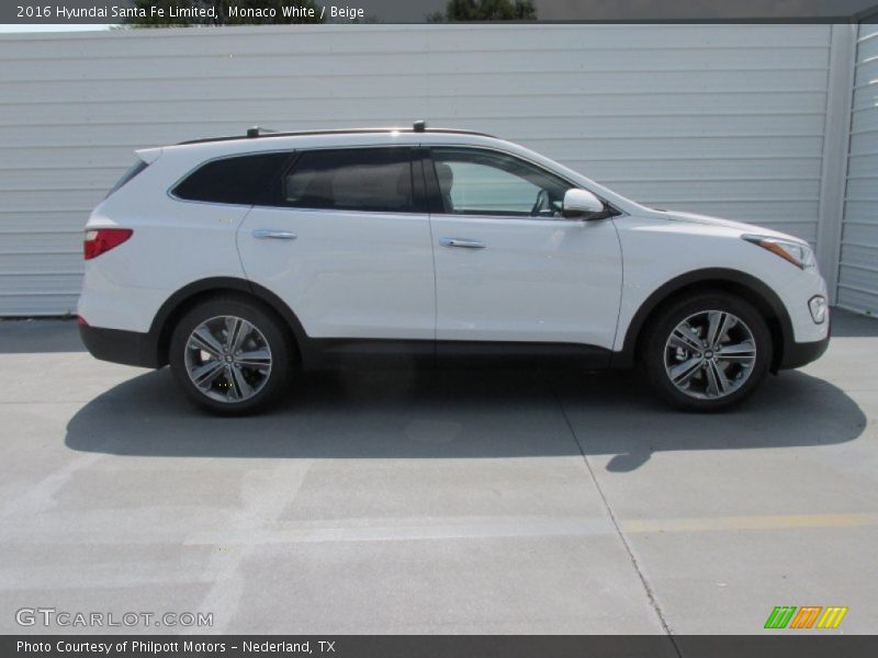 Monaco White / Beige 2016 Hyundai Santa Fe Limited