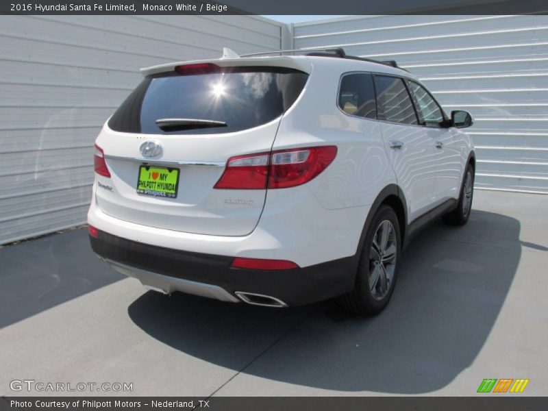 Monaco White / Beige 2016 Hyundai Santa Fe Limited