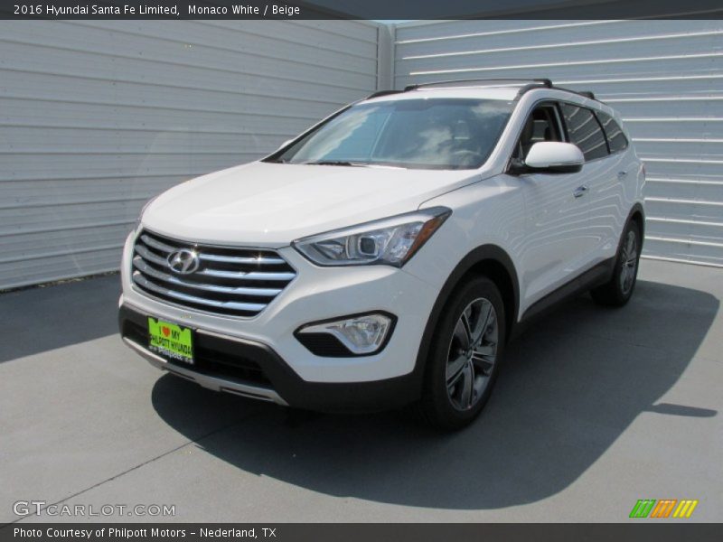 Monaco White / Beige 2016 Hyundai Santa Fe Limited