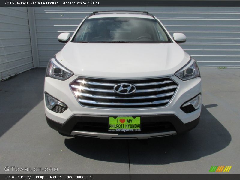 Monaco White / Beige 2016 Hyundai Santa Fe Limited