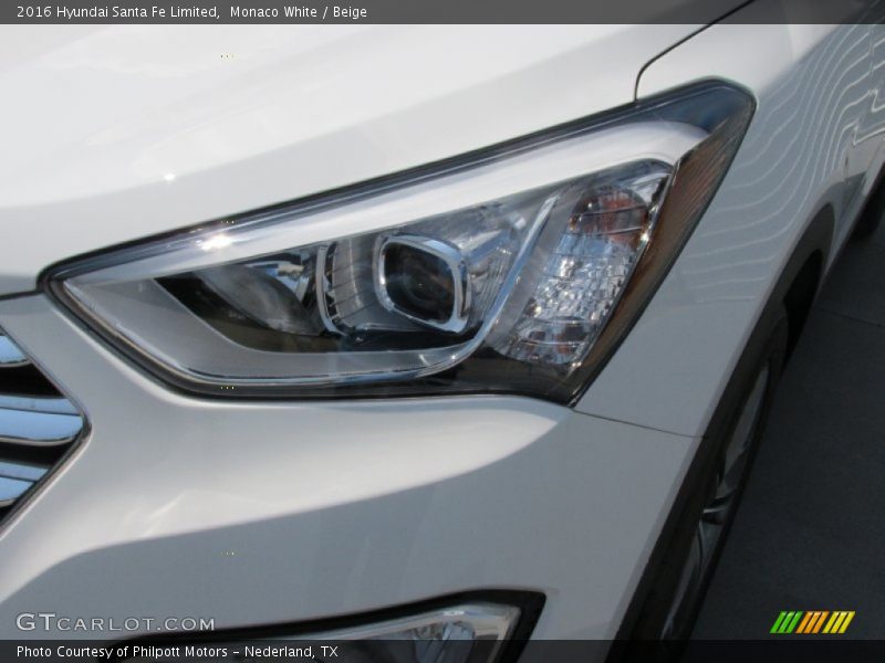Monaco White / Beige 2016 Hyundai Santa Fe Limited