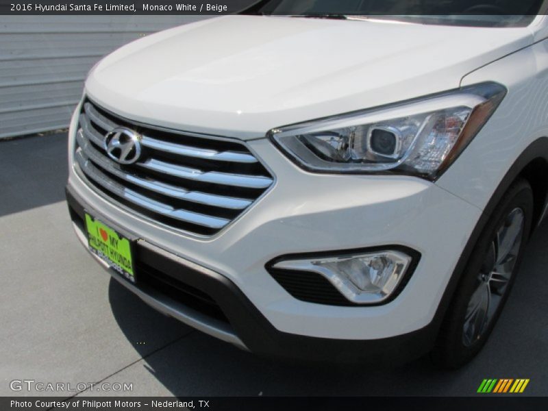 Monaco White / Beige 2016 Hyundai Santa Fe Limited