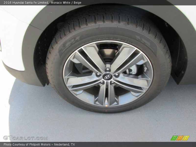 Monaco White / Beige 2016 Hyundai Santa Fe Limited
