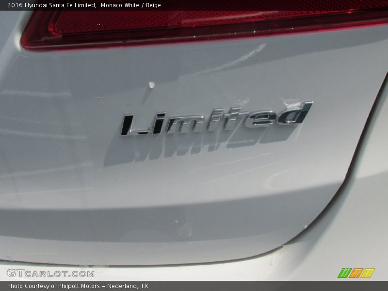 Monaco White / Beige 2016 Hyundai Santa Fe Limited