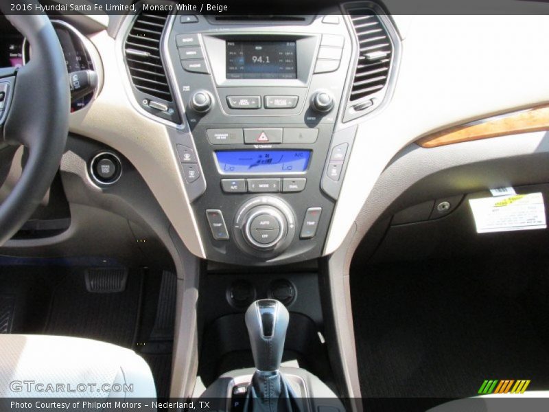 Monaco White / Beige 2016 Hyundai Santa Fe Limited
