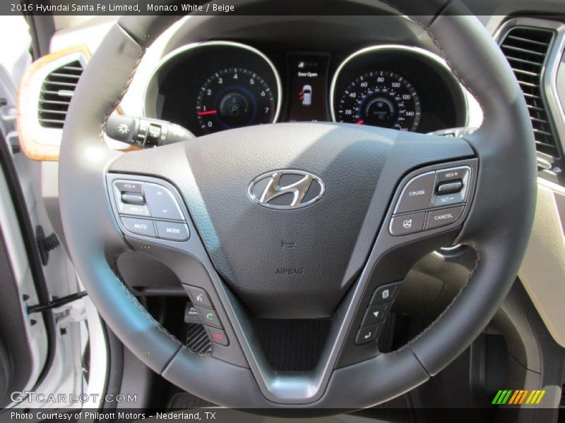 Monaco White / Beige 2016 Hyundai Santa Fe Limited