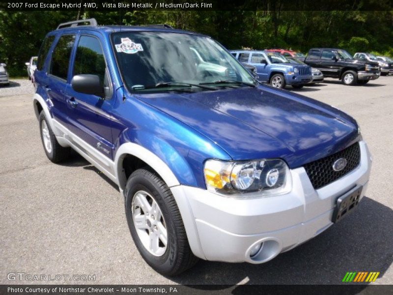 Vista Blue Metallic / Medium/Dark Flint 2007 Ford Escape Hybrid 4WD