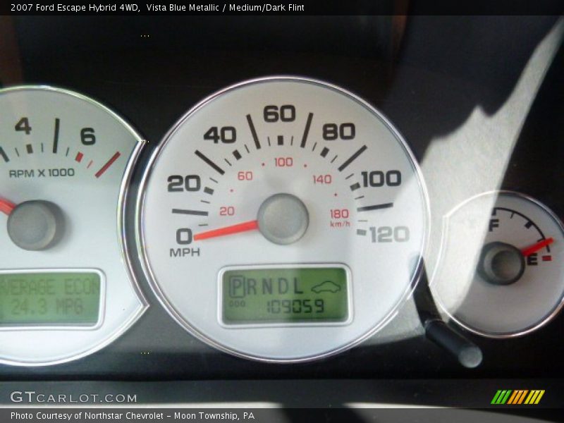 Vista Blue Metallic / Medium/Dark Flint 2007 Ford Escape Hybrid 4WD