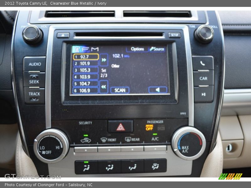 Clearwater Blue Metallic / Ivory 2012 Toyota Camry LE