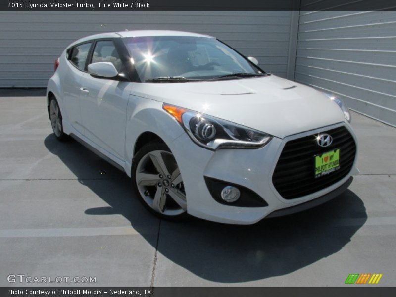 Elite White / Black 2015 Hyundai Veloster Turbo