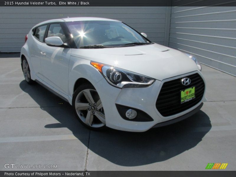 Elite White / Black 2015 Hyundai Veloster Turbo
