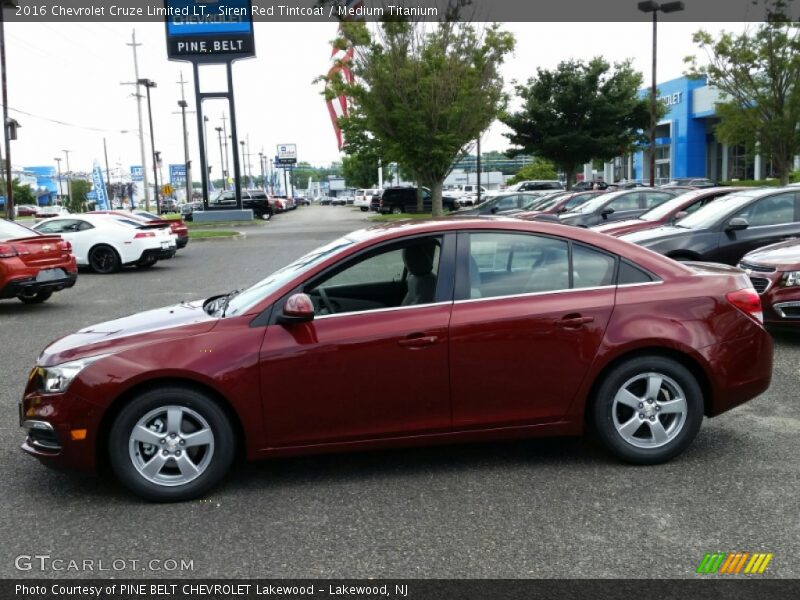 Siren Red Tintcoat / Medium Titanium 2016 Chevrolet Cruze Limited LT