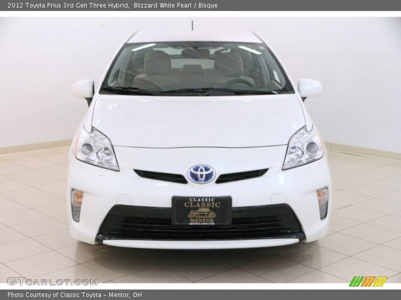 Blizzard White Pearl / Bisque 2012 Toyota Prius 3rd Gen Three Hybrid