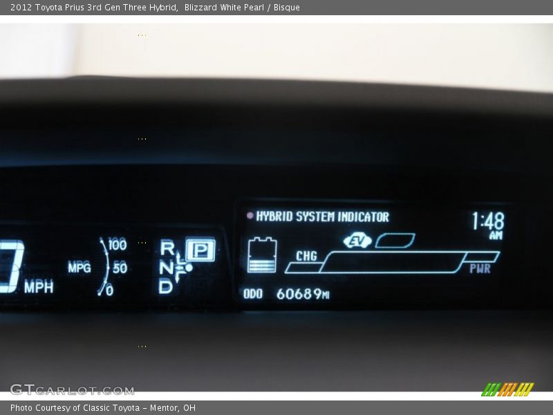 Blizzard White Pearl / Bisque 2012 Toyota Prius 3rd Gen Three Hybrid