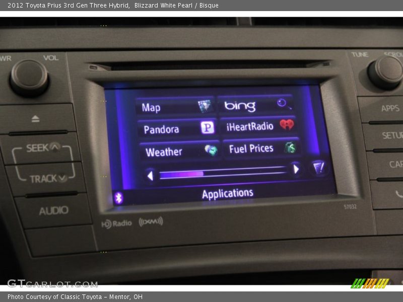 Blizzard White Pearl / Bisque 2012 Toyota Prius 3rd Gen Three Hybrid