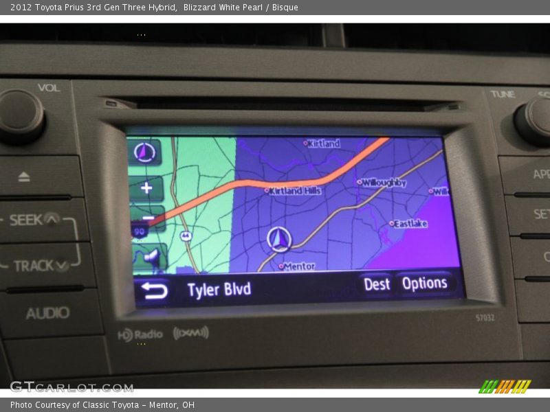 Blizzard White Pearl / Bisque 2012 Toyota Prius 3rd Gen Three Hybrid