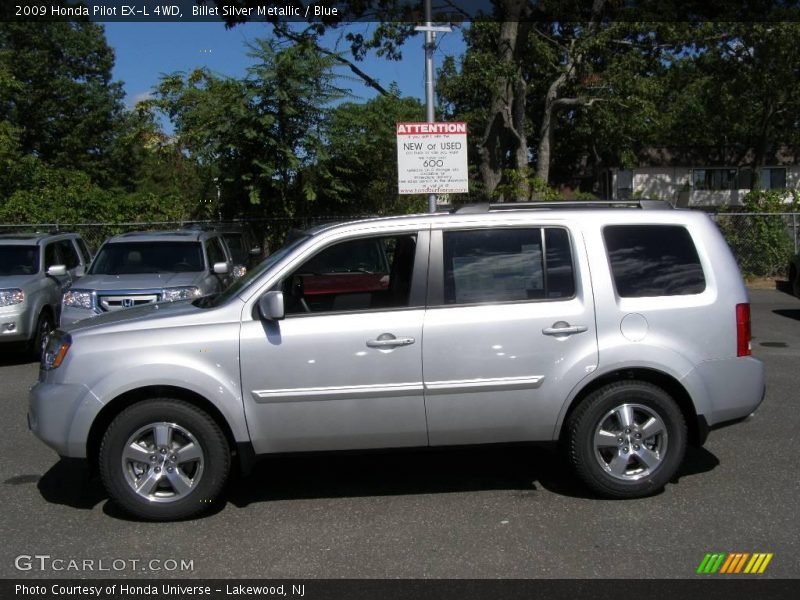 Billet Silver Metallic / Blue 2009 Honda Pilot EX-L 4WD