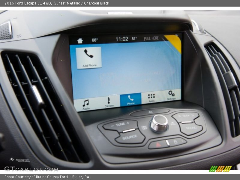 Sunset Metallic / Charcoal Black 2016 Ford Escape SE 4WD