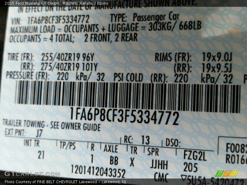 Magnetic Metallic / Ebony 2015 Ford Mustang GT Coupe