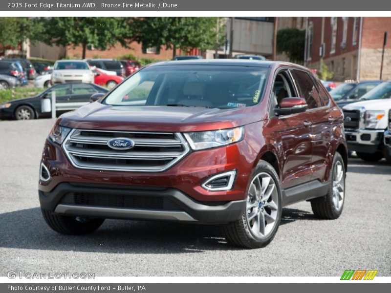 Bronze Fire Metallic / Dune 2015 Ford Edge Titanium AWD