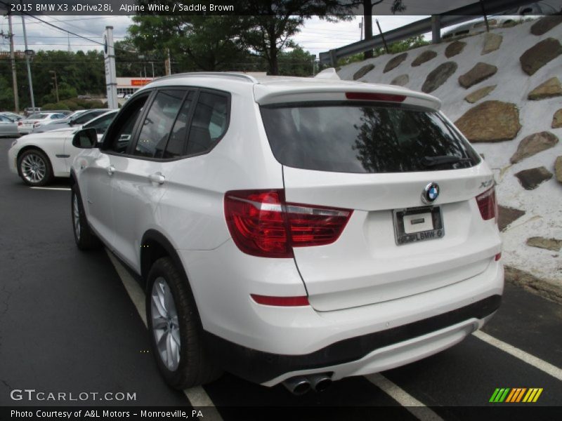 Alpine White / Saddle Brown 2015 BMW X3 xDrive28i