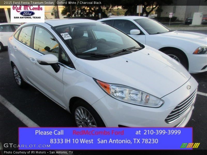 Oxford White / Charcoal Black 2015 Ford Fiesta Titanium Sedan