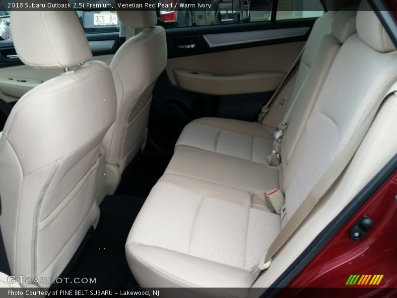 Rear Seat of 2016 Outback 2.5i Premium
