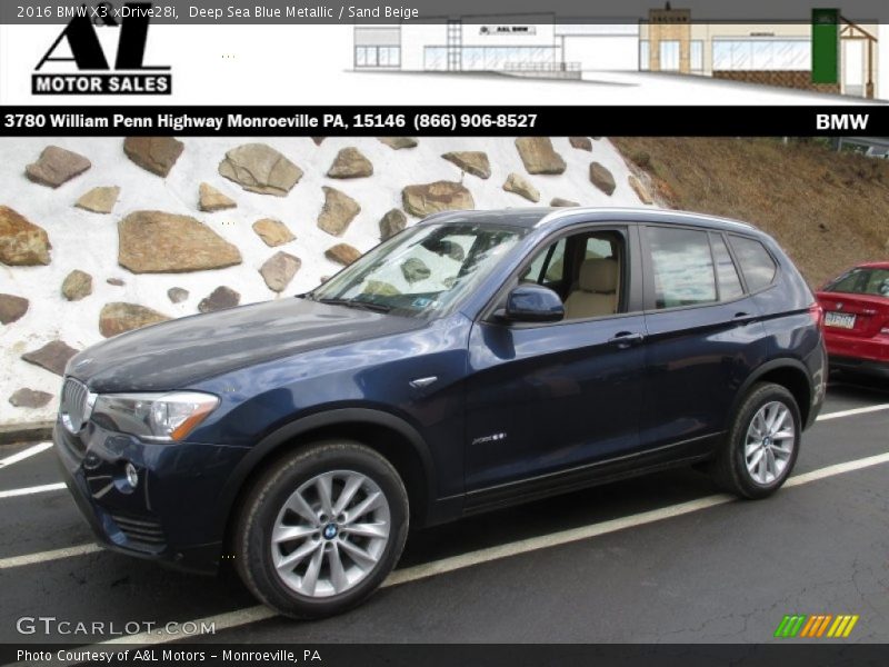 Deep Sea Blue Metallic / Sand Beige 2016 BMW X3 xDrive28i