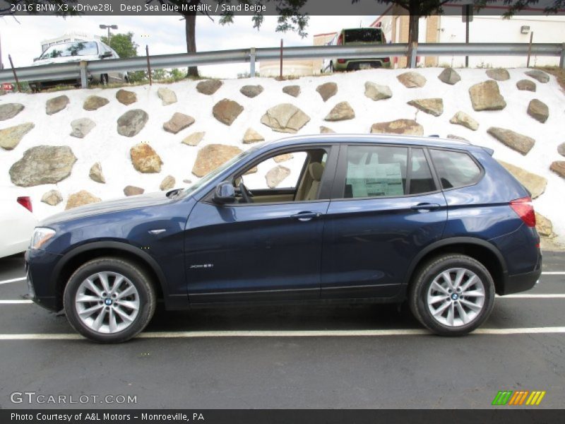 Deep Sea Blue Metallic / Sand Beige 2016 BMW X3 xDrive28i