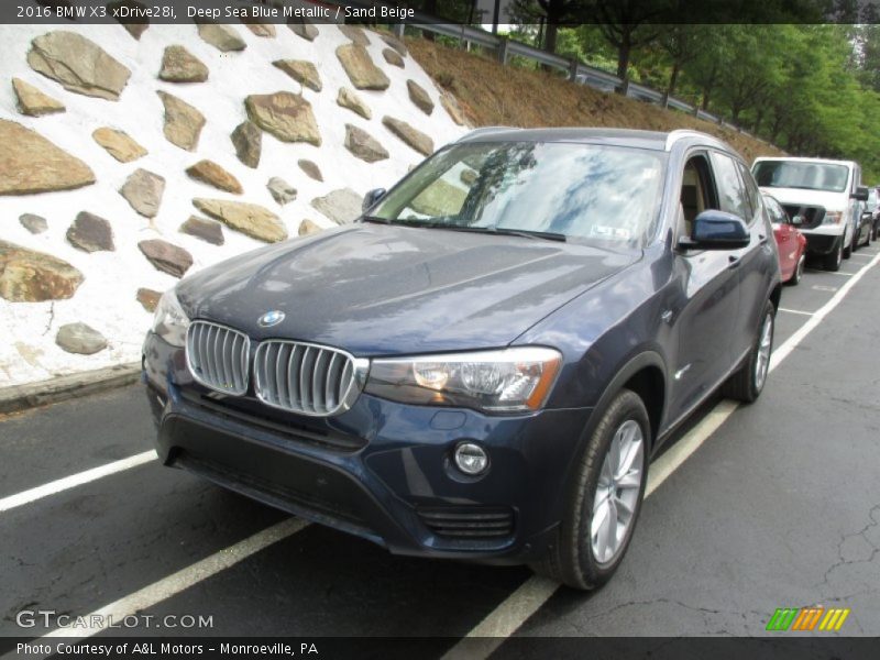 Deep Sea Blue Metallic / Sand Beige 2016 BMW X3 xDrive28i