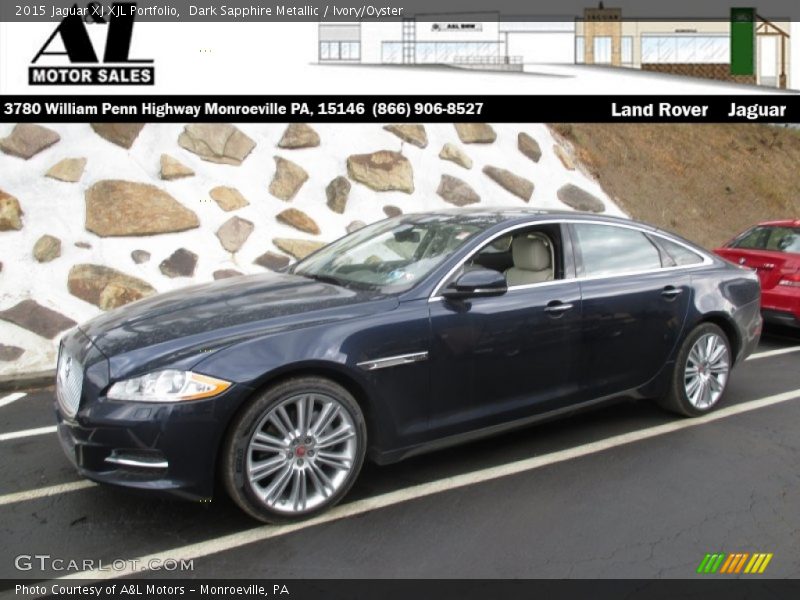 Dark Sapphire Metallic / Ivory/Oyster 2015 Jaguar XJ XJL Portfolio