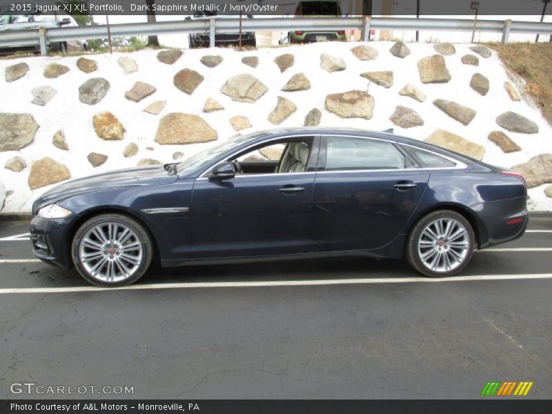 Dark Sapphire Metallic / Ivory/Oyster 2015 Jaguar XJ XJL Portfolio