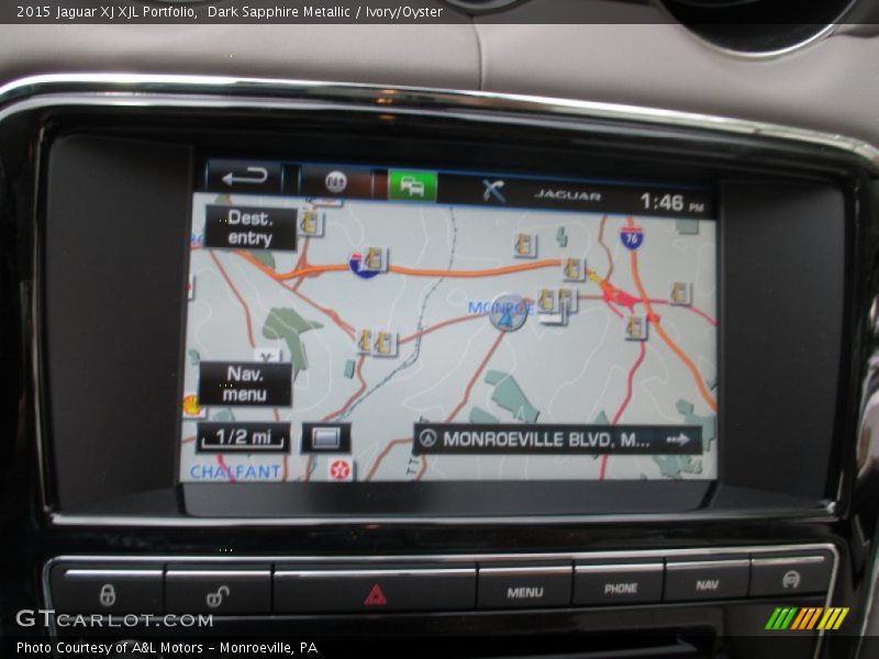 Dark Sapphire Metallic / Ivory/Oyster 2015 Jaguar XJ XJL Portfolio