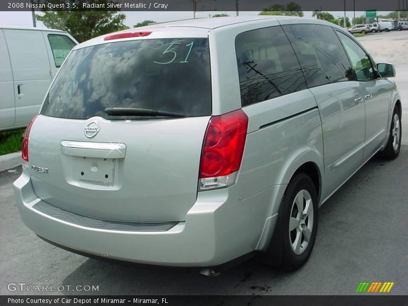 Radiant Silver Metallic / Gray 2008 Nissan Quest 3.5