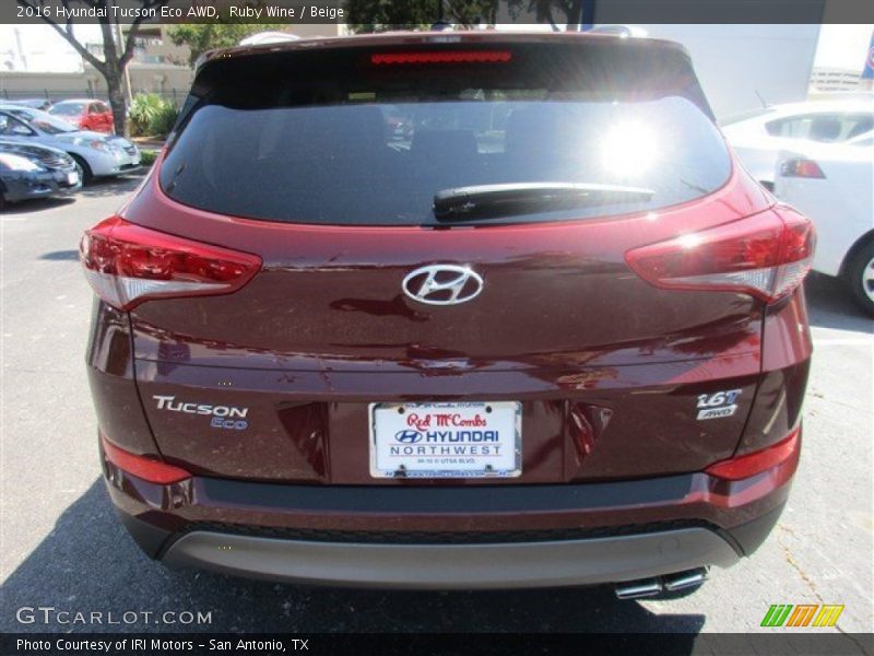 Ruby Wine / Beige 2016 Hyundai Tucson Eco AWD