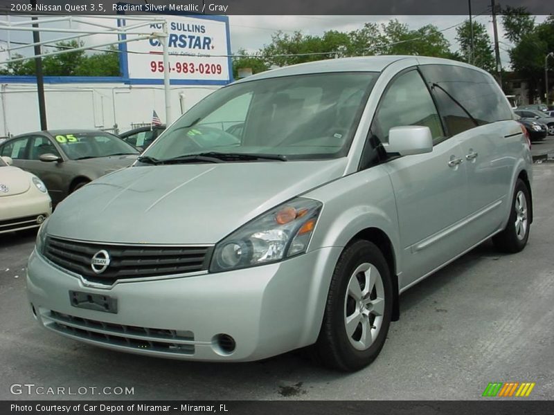 Radiant Silver Metallic / Gray 2008 Nissan Quest 3.5