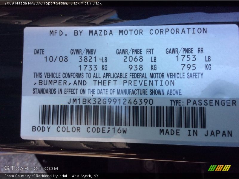 Black Mica / Black 2009 Mazda MAZDA3 i Sport Sedan