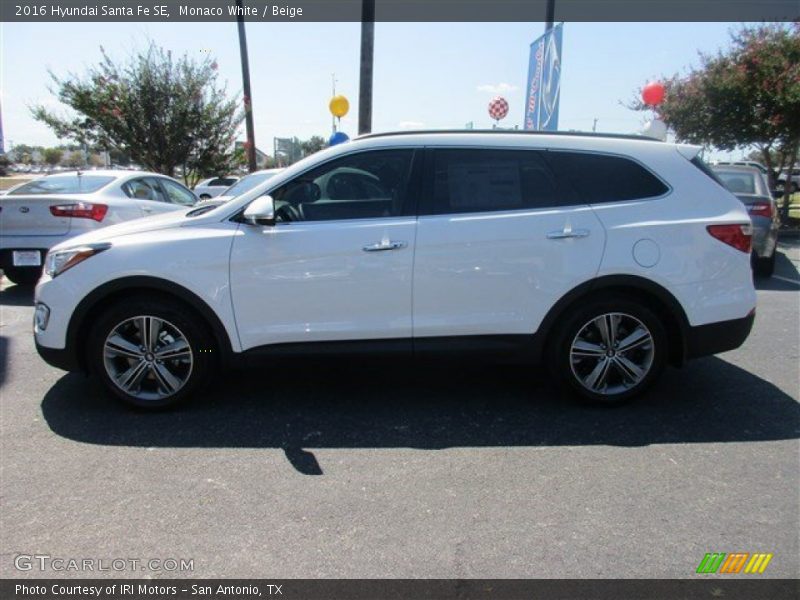 Monaco White / Beige 2016 Hyundai Santa Fe SE