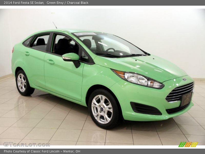 Green Envy / Charcoal Black 2014 Ford Fiesta SE Sedan