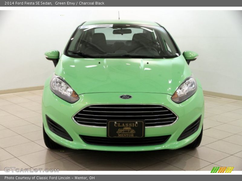 Green Envy / Charcoal Black 2014 Ford Fiesta SE Sedan